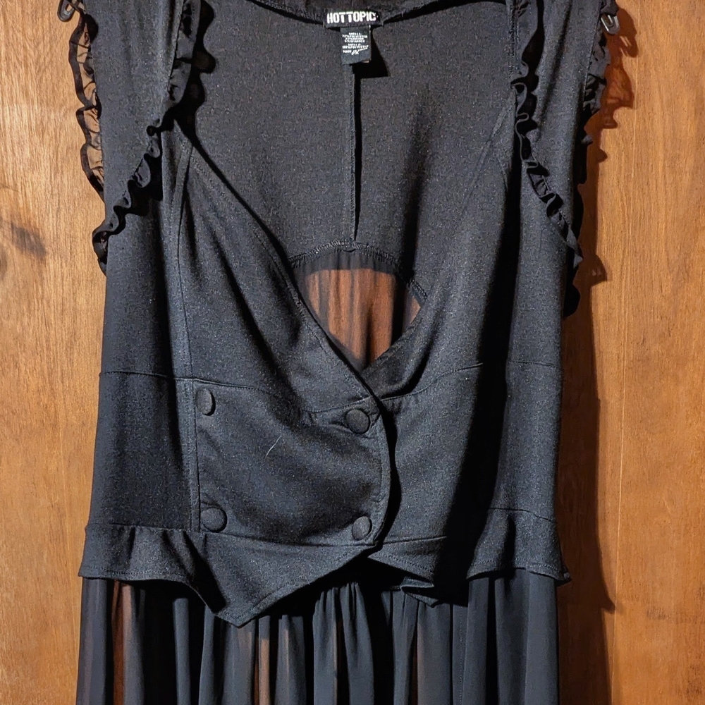 Black Ruffled Vest